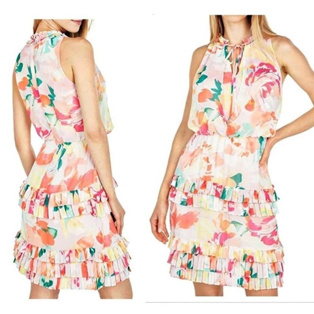 Laundry by Shelli Segal Floral Flounce Dress